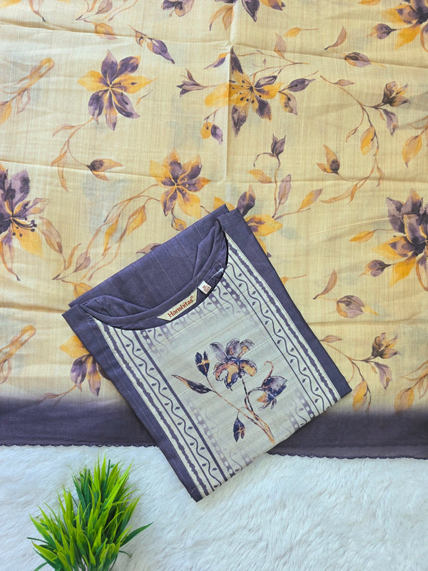 PREMIUM TUSSAR SILK KURTI +DUPPATTA 0658