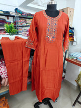 PREMIUM VATICAN ETHNIC SILK KURTI +PANT SETS 0496