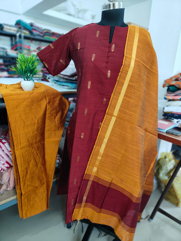 PREMIUM DUPION RAW SILK SALWAR SETS 2222