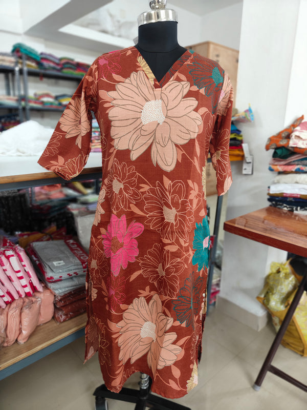 LINEN SLUB COTTON KURTIS 0445