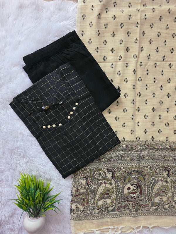 RAW SILK WITH MADHUBANI INSPIRED SALWAR 0652