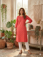 DOBBY COTTON EMBROIDERY KURTIS 0557