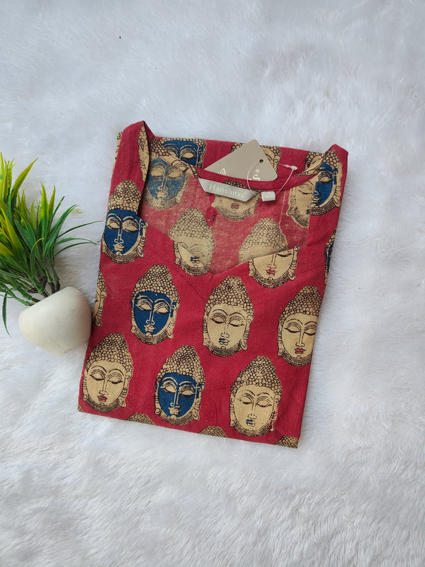 HAND PRINTED KALAMKARI COTTON KURTIS 0482