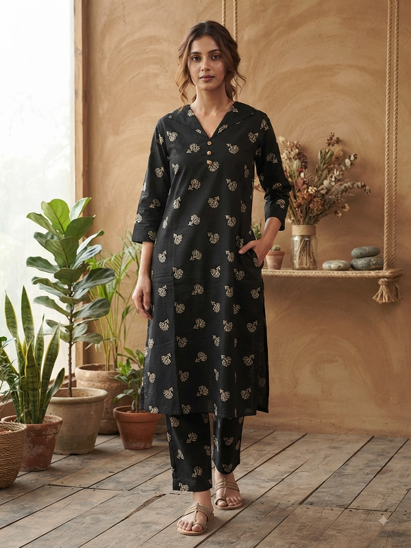 BLACK PREMIUM FLEX COTTON CO-ORD SETS 0618