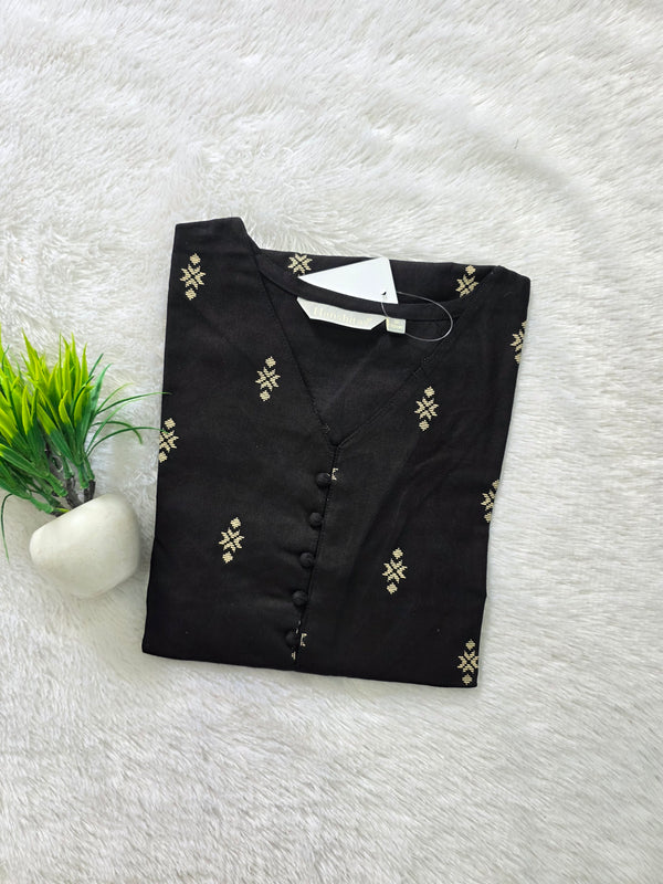 BLACK PREMIUM FLEX COTTON KURTIS 0591