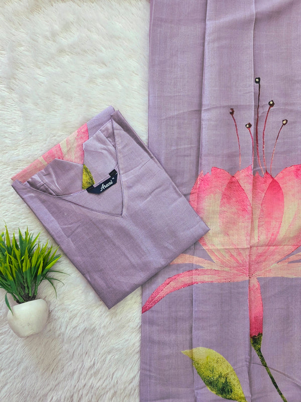PREMIUM TUSSAR SILK KURTI +DUPPATTA 0569