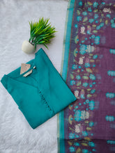 VATICAN SILK KURTI+ KALAMKARI KOTTA DUPATTA 0484