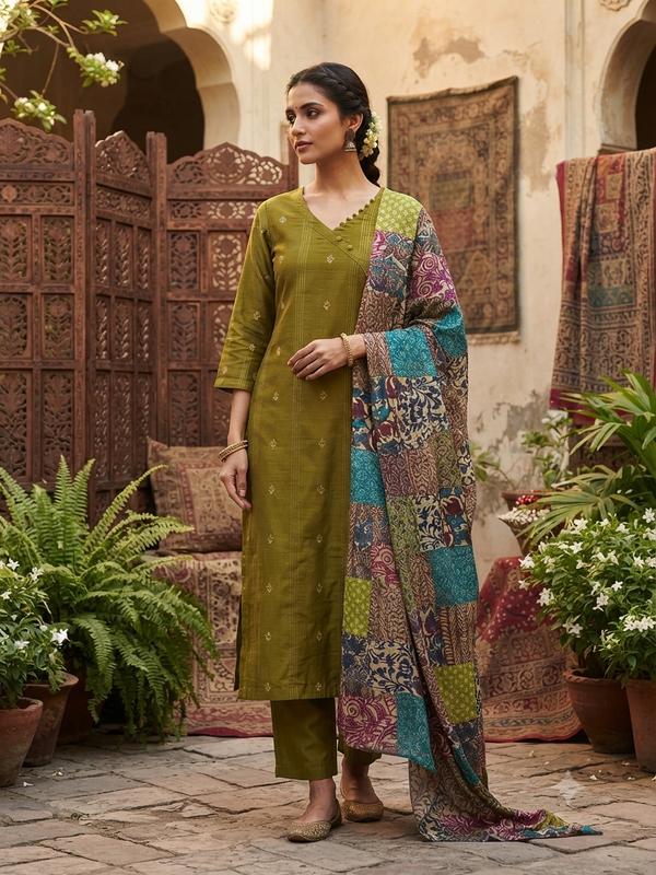 RAW SILK SALWAR SETS 0644