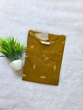 V- COLLAR NECK PREMIUM FLEX COTTON KURTIS MUSTARD /0582
