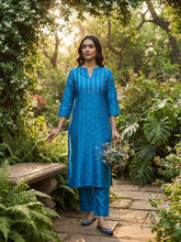 TURQUISE BLUE RAW SILK CO-ORD SETS 0614