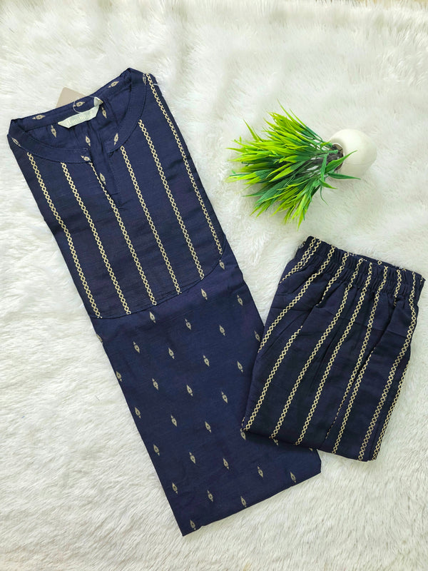 NAVY RAW SILK CO-ORD SETS 0614