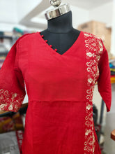 PREMIUM VATICAN SILK  ONE SIDE EMBRODIERY KURTIS 0490