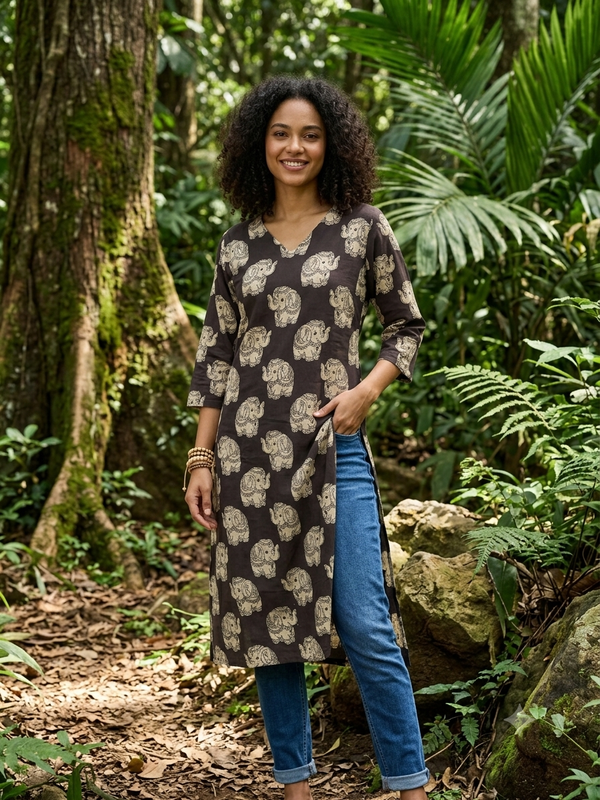 HAND PAINTED PREMIUM KALAMKARI KURTIS 0600