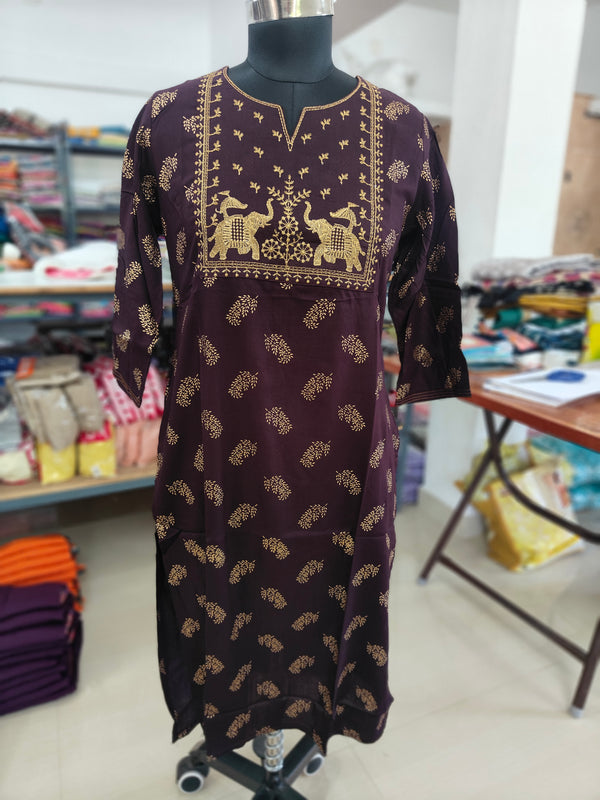 EMBRODIERY OFFICE /COLLEGE WEAR KURTIS 0456