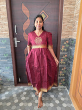 MAROON FUCNTIONAL WEAR KOLAM MAXI 0575