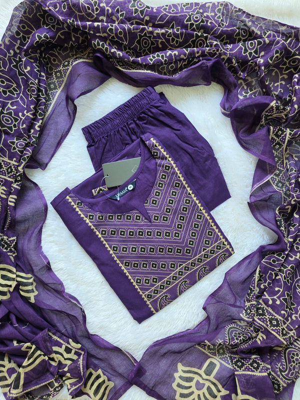PURPLE COLOR PREMIUM COTTON SALWAR SETS 0567