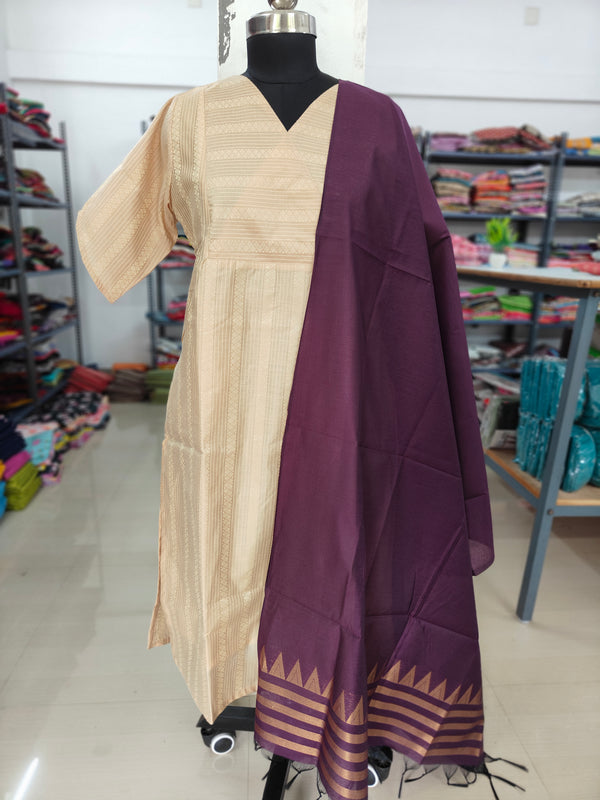 PREMIUM BANARASI SILK KURTI WITH DUPATTA 0480