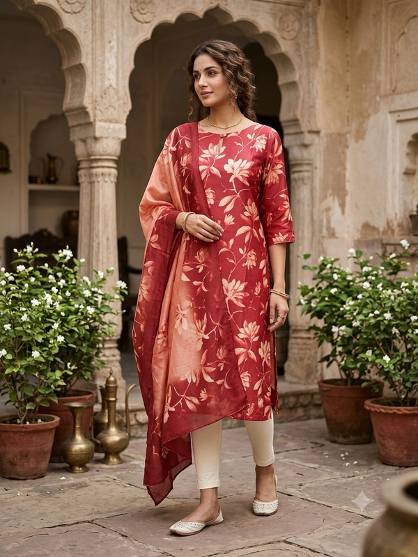 PREMIUM RUSSIAN SILK KURTI +DUPATTA 0511