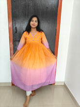 Party Wear Handwork Georgette Dual color Anarkali 0473