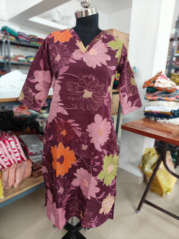 LINEN SLUB COTTON KURTIS 0445