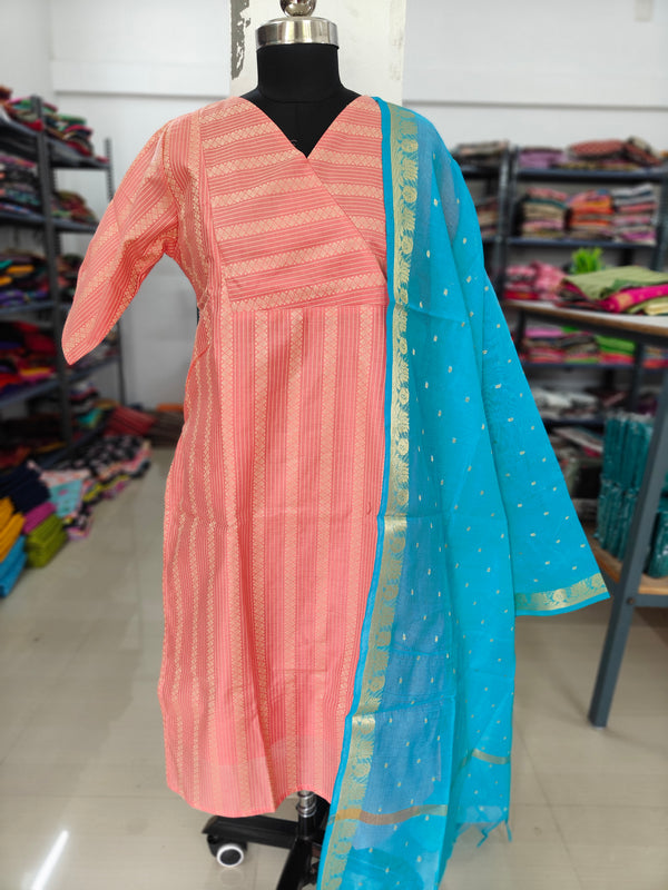 PREMIUM BANARASI SILK KURTI WITH DUPATTA 0480