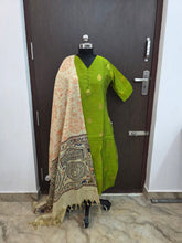 RAW SILK KURTI WITH MADHUBANI DUPATTA 0622