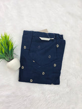 V COLLAR NECK PREMIUM FLEX COTTON KURTIS BLUE 0599