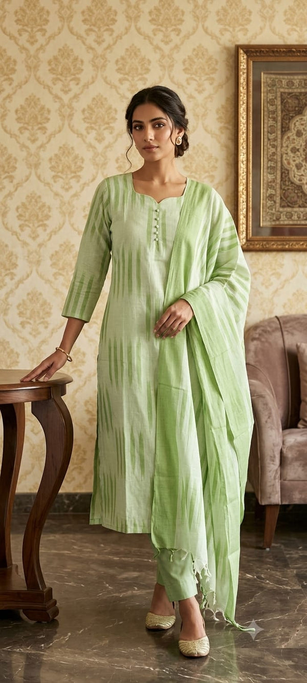 HANDLOOM IKKAT COTTON SALWAR SETS / 0111