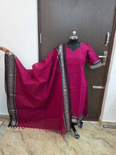 PREMIUM HANDLOOM KANCHI COTTON KURTI WITH DUPATTA 0619