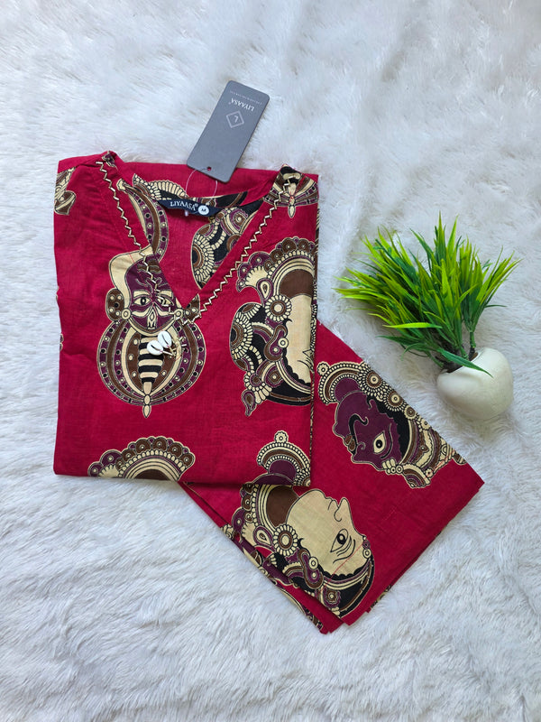 KALAMKARI THEMED CAMBRIC COTTON CO-ORD SETS 0559