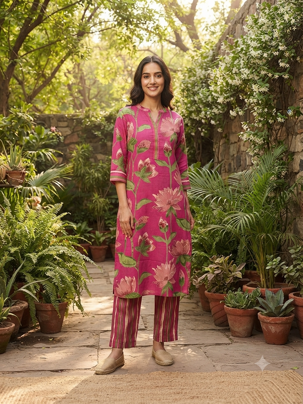 PREMIUM COTTON CO-ORD SETS PINK 0598
