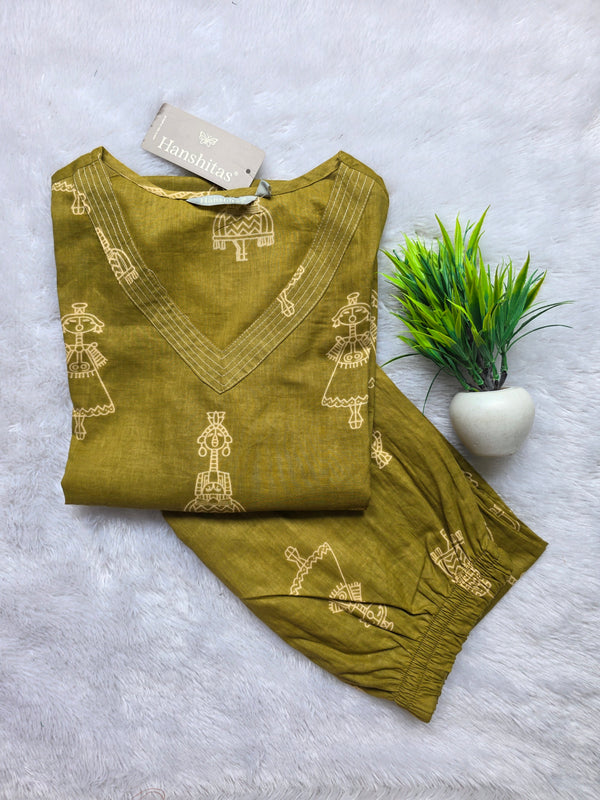 WARLI THEMED CAMBRIC COTTON CO-ORD SETS 0548