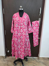 V - COLLAR NECK COTTON A-LINE CO-ORD SETS / 0578