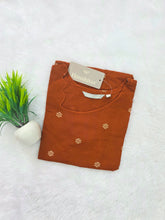 SCALLOPED PREMIUM FLEX COTTON KURTIS RUST 0599