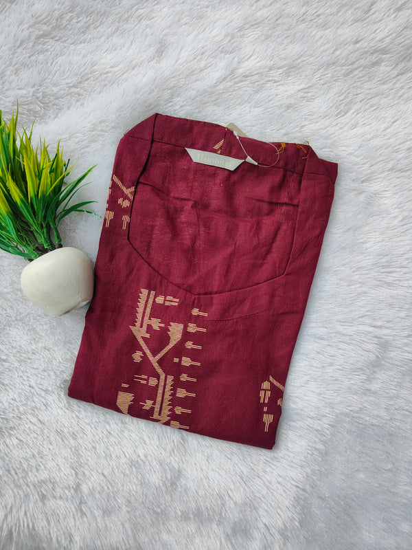 PREMIUM FLEX COTTON  KURTIS WINE 0463