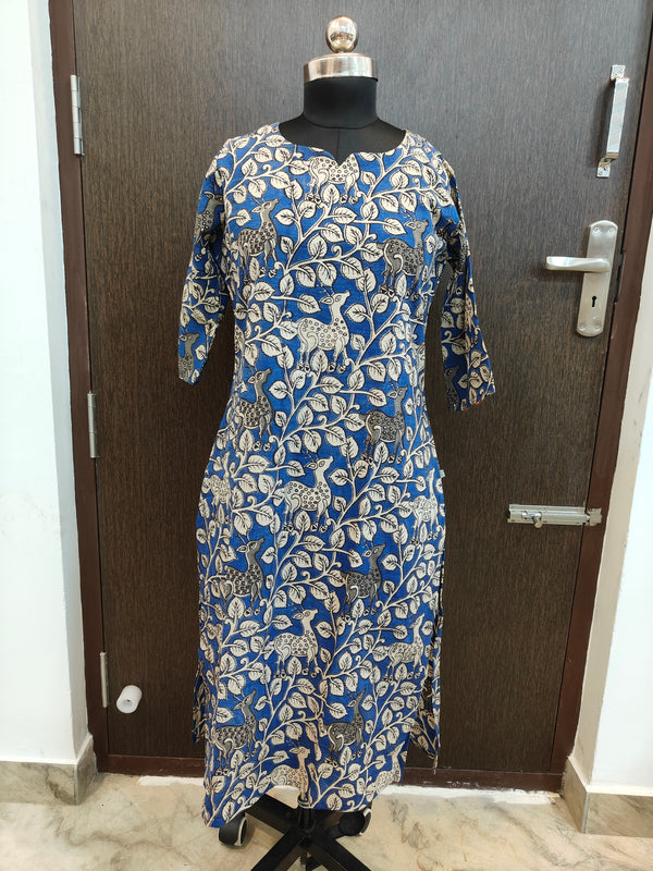 HAND PRINTED PREMIUM KALAMKARI KURTIS 0482