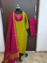 HANDLOOM RAW SILK KOLAM EMBROIDERED SALWAR SETS 2222