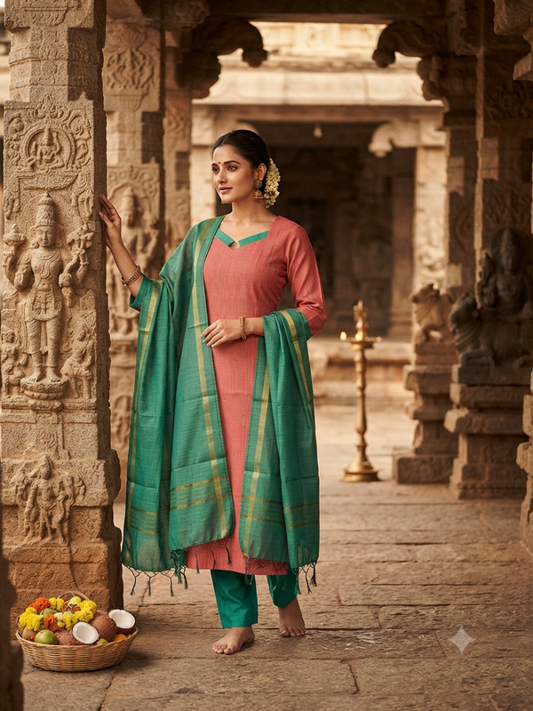 TRADITIONAL HANDLOOM SILK SALWAR SETS 0611