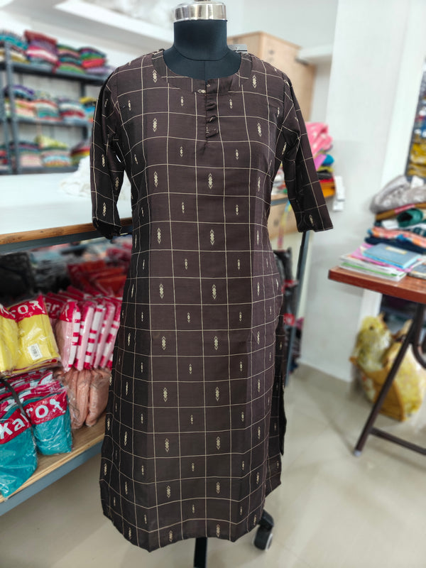 PREMIUM HANLOOM RAW SILK ETHNIC WEAR KURTIS 0476