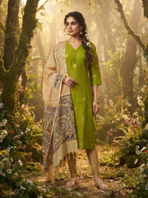 RAW SILK KURTI WITH MADHUBANI DUPATTA 0622