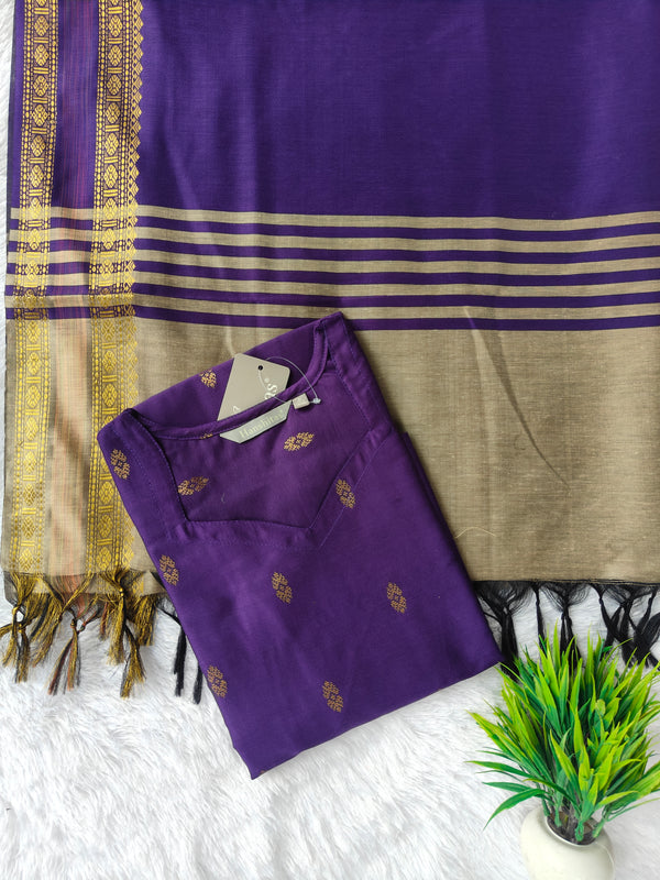 PREMIUM RAW SILK KURTI +GRAND DUPATTA 0495