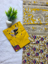 HAND PAINTED KALAMKARI COTTON KURTI +DUPPATTA 0561