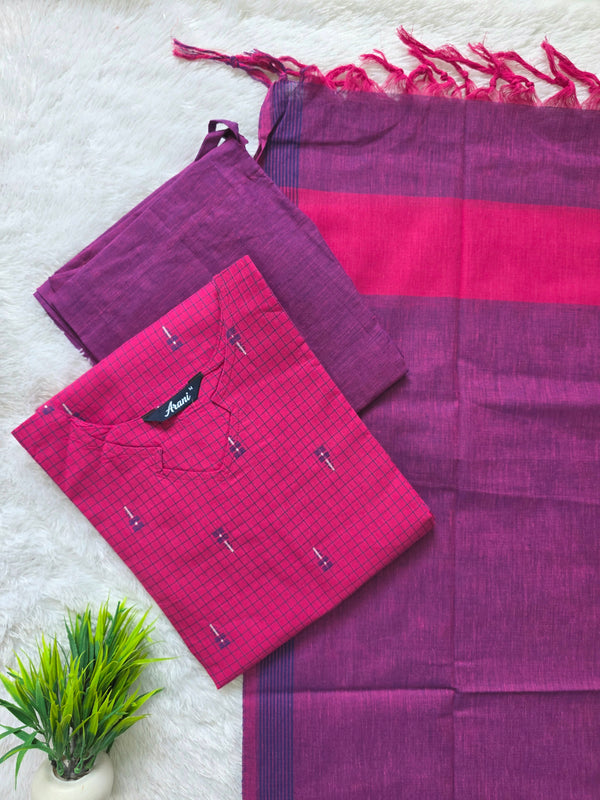 SOUTH COTTON CHECKED SALWAR SETS 0660