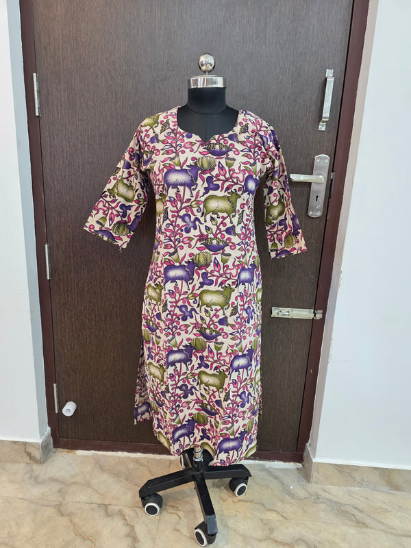 HAND CRAFTED PREMIUM KALAMKARI KURTIS 0482