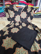 BLACK NYRA STYLED UMBRELLA CAMBRIC COTTON KURTI+ PANT SETS 0510