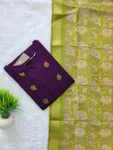 RAW SILK KURTI WITH KALAMKARI DUPATTA 0629