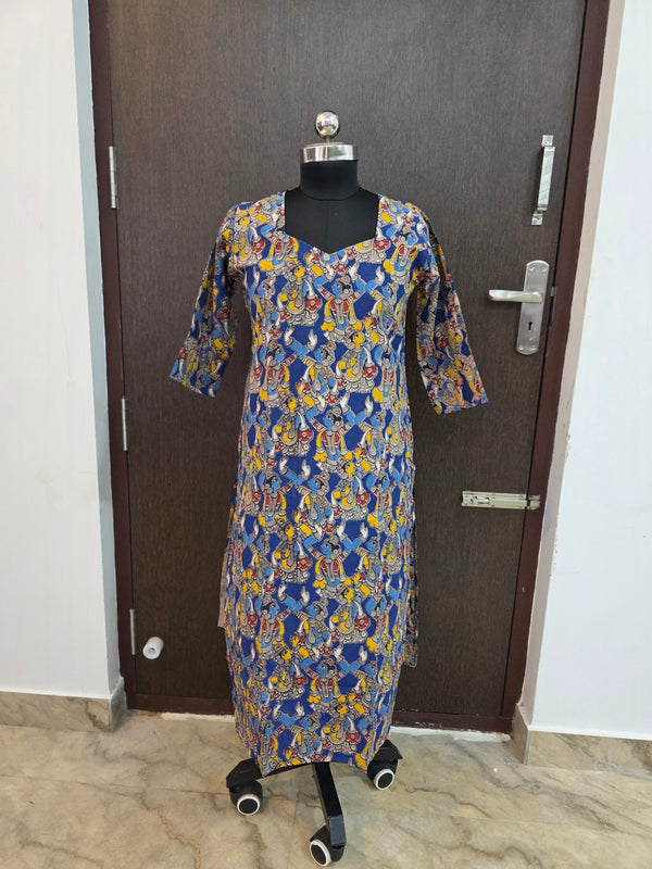 HAND CRAFTED PREMIUM KALAMKARI KURTIS 0482