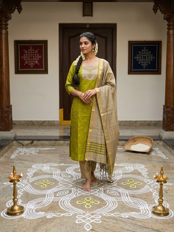 KOLAM RAW SILK SALWAR SETS 0644