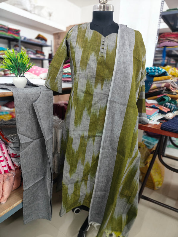 PREMIUM HANDLOOM IKKAT COTTON SALWAR SETS 0486