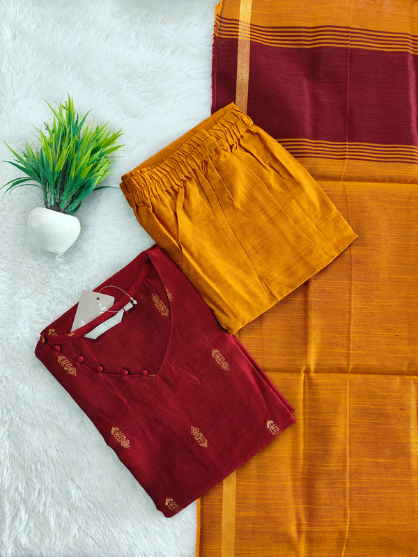 PREMIUM DUPION RAW SILK SALWAR SETS 2222